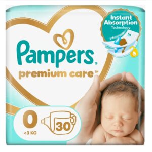 PAMPERS PREMIUM CARE MSB бебешки пелени размер 0 (<3 кг) 30 бр.
