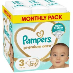 PAMPERS PREMIUM CARE MSB бебешки пелени размер 3 (6-10кг) 216 бр